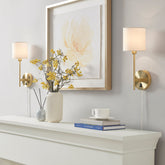 Elegant Metal Wall Sconce with Cylinder Shade (Set of 2)